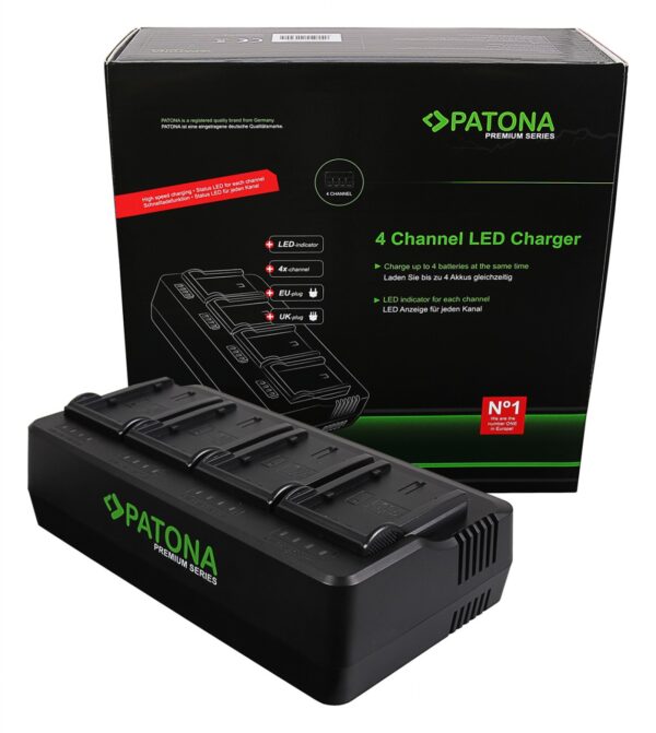 Premium 4-fold Charger Panasonic VW-VBD29 VW-VBD58 VW-VBD78 AJ-PX298MC HDC-MDH2GK AJ-HPX270